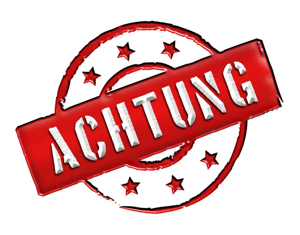 Stamp - ACHTUNG — Stock Photo, Image