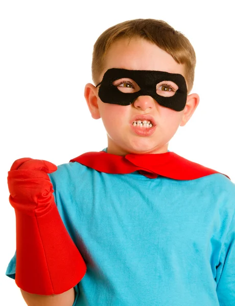 Bir süper kahraman gibi davranan çocuk — Stok fotoğraf