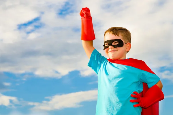 Child pretending to be a superhero — Stock Photo, Image