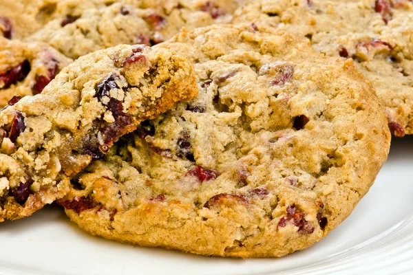 Close-up van havermout cranberry cookies — Stockfoto