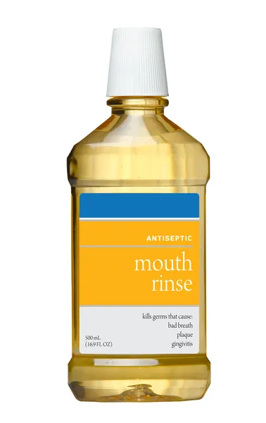 Plastikowe butelki umyć usta, na białym tle — Zdjęcie stockowe