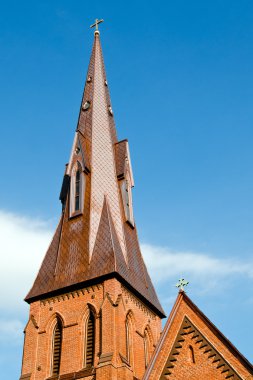 Steeple of historic church in Huntsville, Alabama with copy space clipart