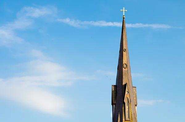 Steeple of historic church in Huntsville, Alabama with copy space — Stock Photo, Image