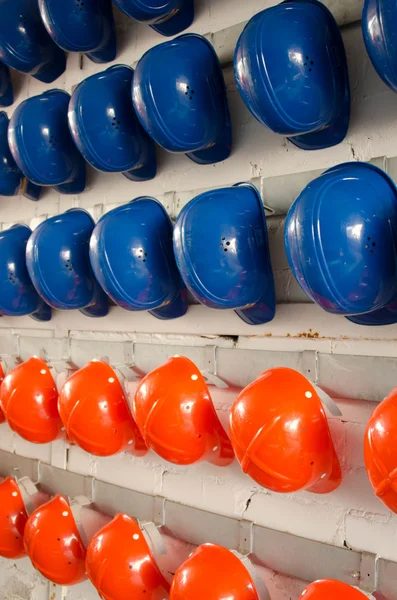 Blue and orange Helmets — Stock Photo, Image