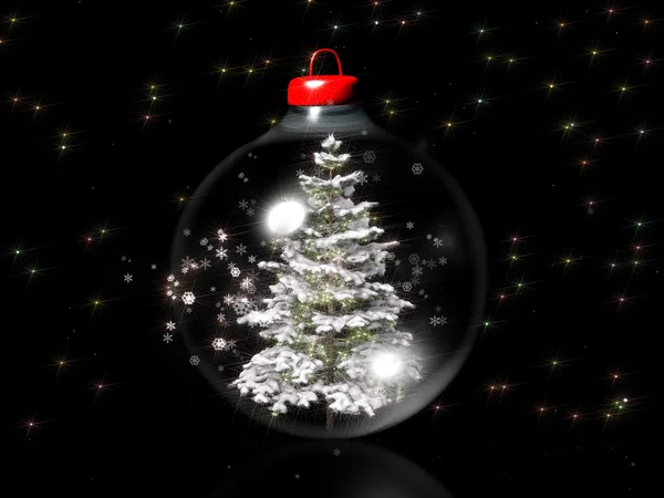 Drzewo w Boże Narodzenie ball — Zdjęcie stockowe