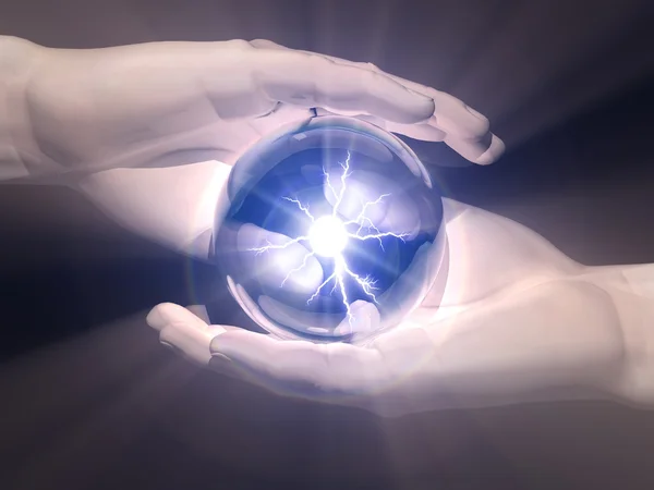 Ball of clairvoyance in the hands — Stock Photo, Image