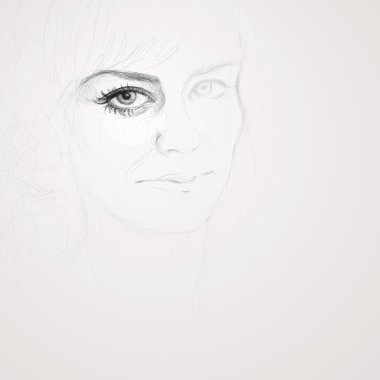 Realistic sketch of woman eye clipart