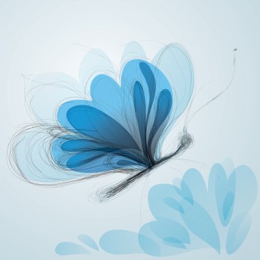 Blue Butterfly like flower clipart