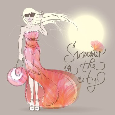 Summer in the city clipart