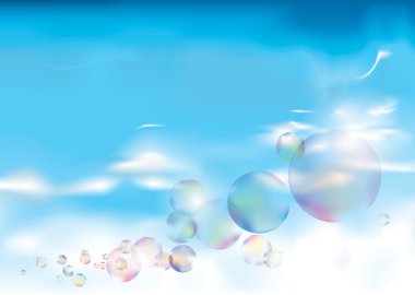 Bubbles on blue Sky clipart