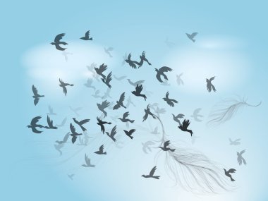 Flock of birds clipart