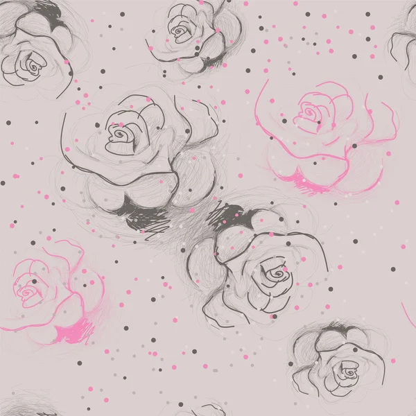 Patrón de rosas sin costura — Archivo Imágenes Vectoriales