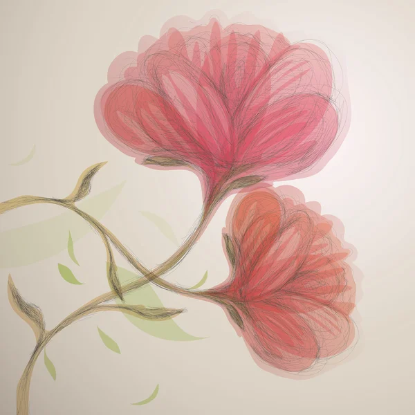 Süße rosa Blüten — Stockvektor