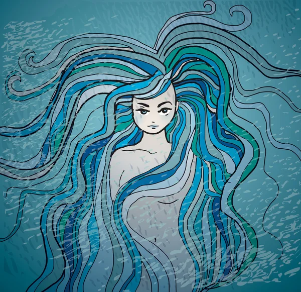 Deniz kızı — Stok Vektör