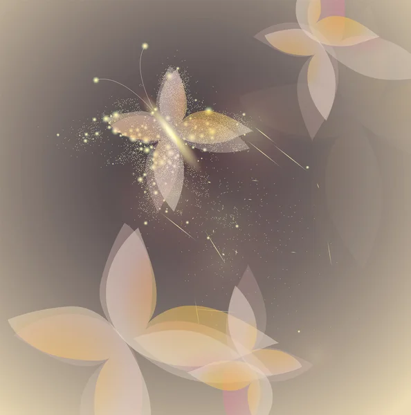 Dulce mariposa brillante — Vector de stock