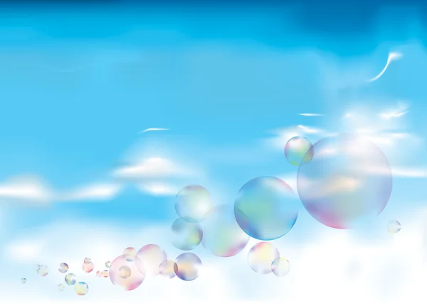 Bubliny na modré obloze — Stockový vektor