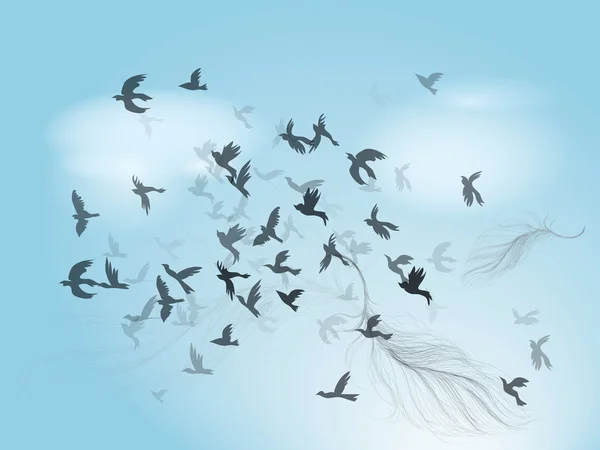 鳥の群れ — ストックベクタ
