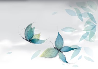 Azure Butterflies on the sky clipart