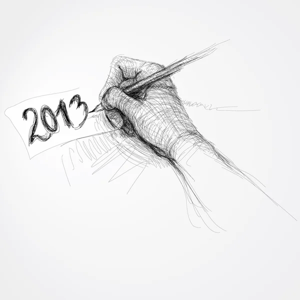 Hand schreibt "2013" — Stockvektor