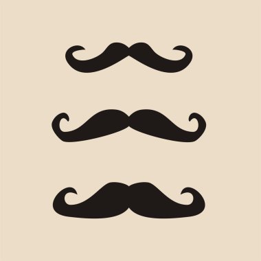 Restro mustache vector flat design illustration clipart