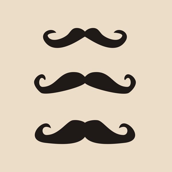 Restro mustache vector flat design illustration
