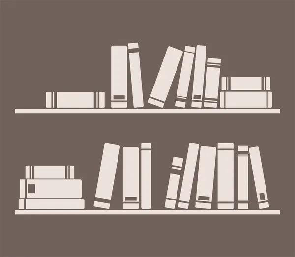 Книги на полке с иллюстрацией вектора винтажных интерьеров — стоковый вектор
