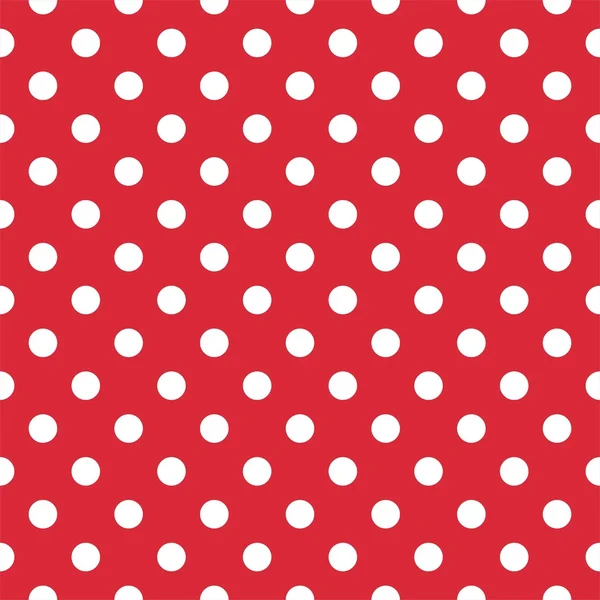 赤い背景のレトロなシームレスなベクター パターン水玉 — ストックベクタ