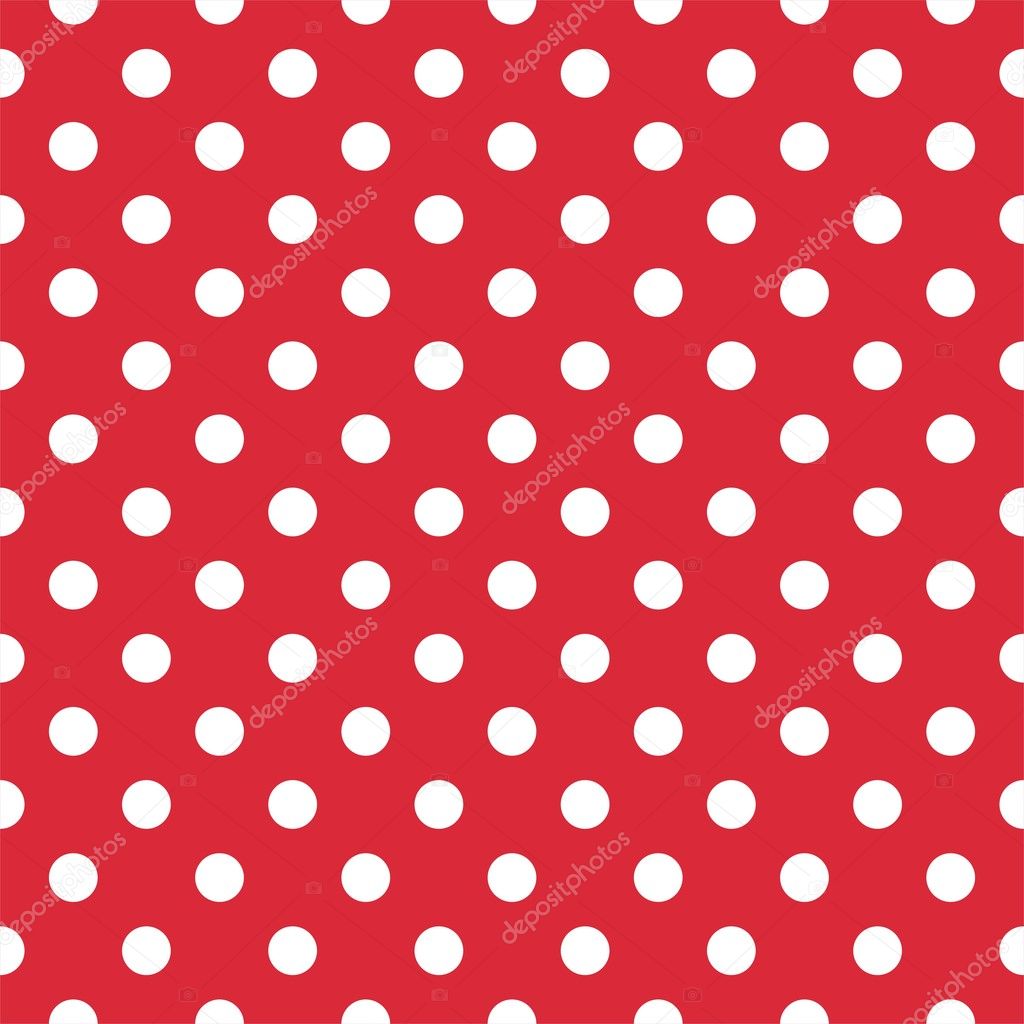 Red background retro seamless vector pattern polka dots