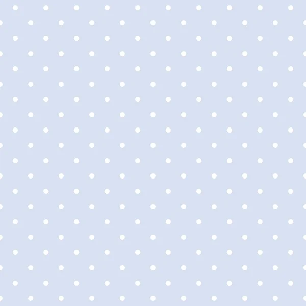 Patrón sin costuras vectorial con lunares blancos sobre un fondo azul pastel dulce — Archivo Imágenes Vectoriales