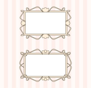 Vector retro fancy art deco empty frames for text or photo clipart