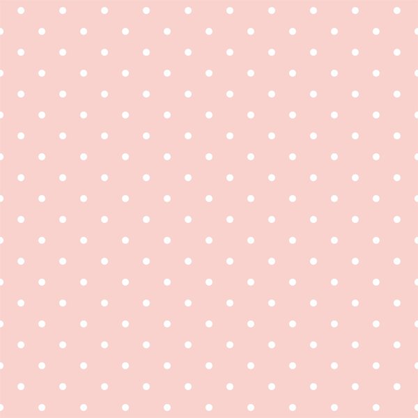 Seamless vector pattern with polka dots on pink background