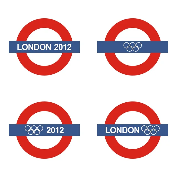 Sinal subterrâneo com Londres 2012 para os jogos olímpicos no verão de 2012 —  Vetores de Stock