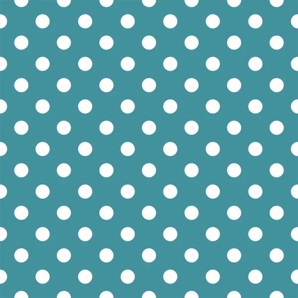 Vektor nahtloses Muster mit weißen Tupfen auf ozeanblauem Hintergrund — Stockvektor