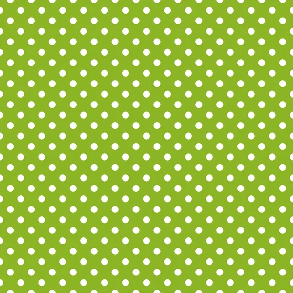 Retro seamless vector pattern with polka dots on spring green background — Stock Vector