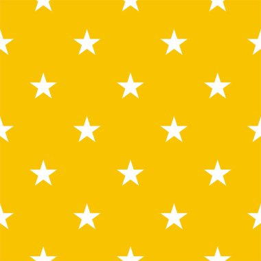 Stars on yellow background retro seamless vector pattern clipart