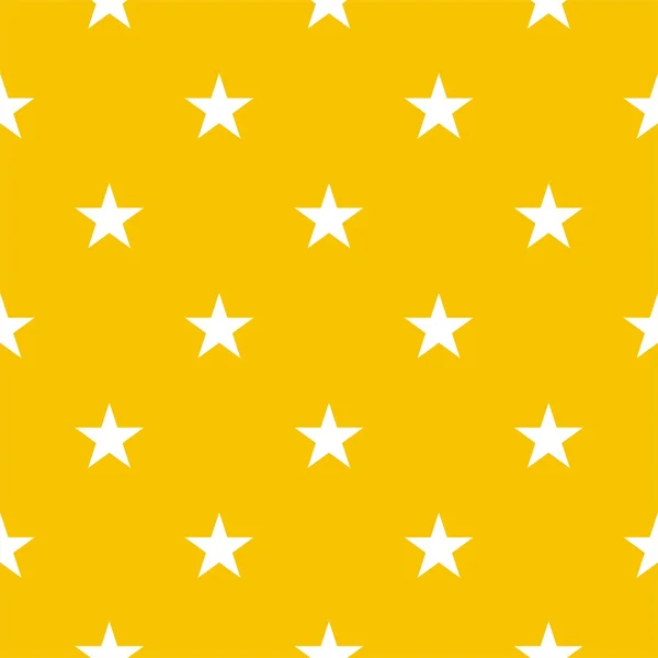 Stars on yellow background retro seamless vector pattern — Stock Vector