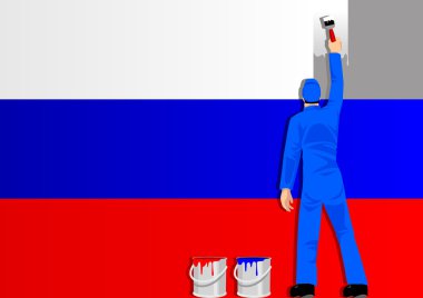 Rus bayrağı boyama