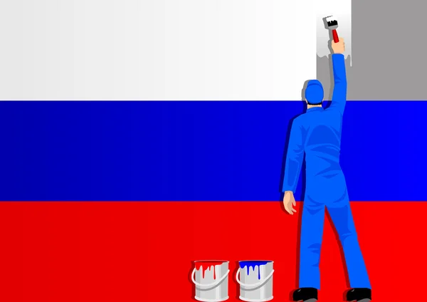Pintura Bandera de Rusia — Vector de stock
