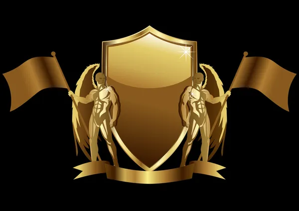Emblema oro — Vettoriale Stock