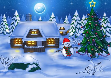 Winter Night clipart