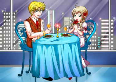 Candle Light Dinner clipart