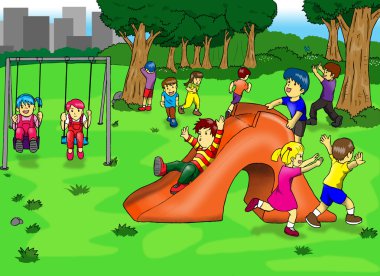 Playing On The Playground clipart