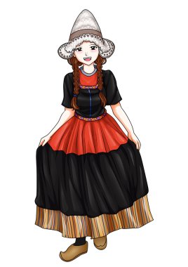 Dutch Traditional Costume clipart