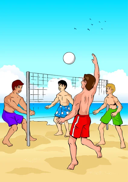 Пляжный волейбол — стоковый вектор