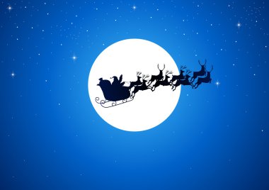 Santa And The Moon clipart