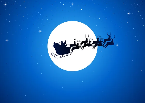圣诞老人和月亮 — 图库矢量图片