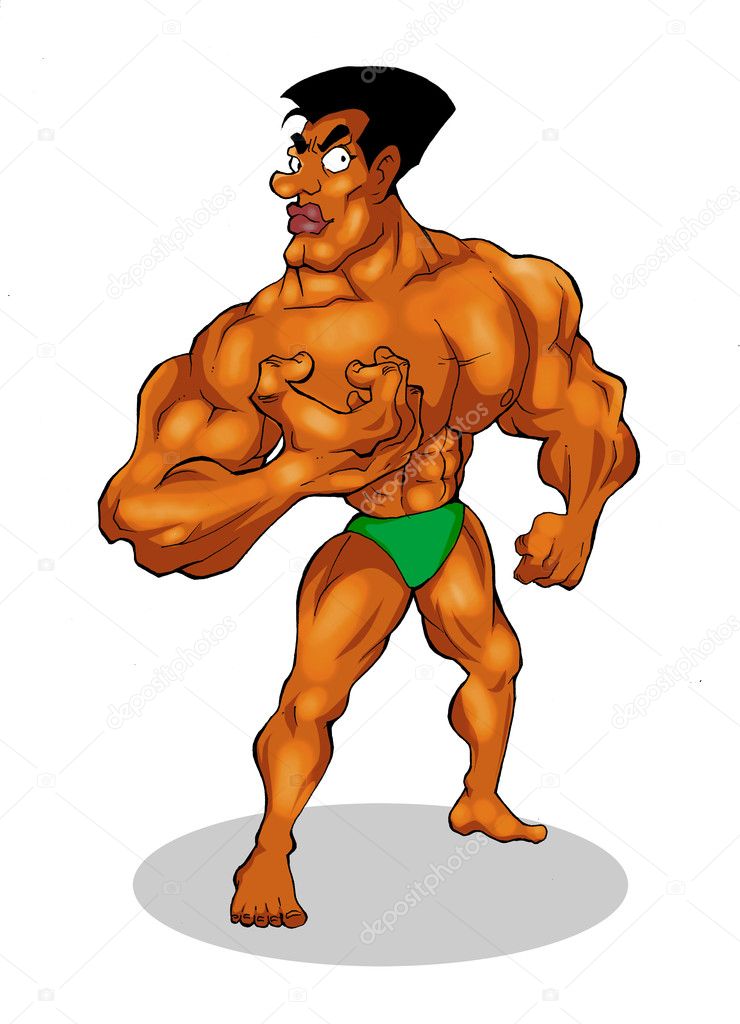 Bodybuilderin Mutter Cartoon Kuessen