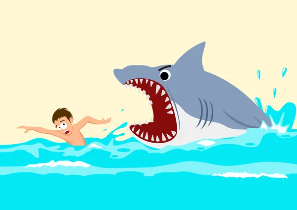 Köpekbalığı saldırısı — Stok Vektör
