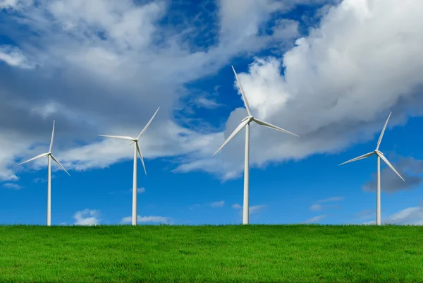 Ветряные турбины, концепция окружающей среды — стоковое фото