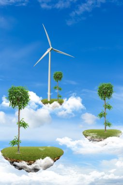 Floating Islands, ecology concept clipart